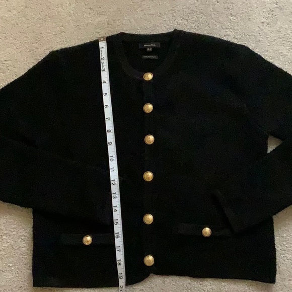 Massimo Dutti Black Boucle Knit Cardigan Jacket With Pockets  XS - Picture 6 of 9
